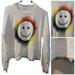 Lauren Moshi Embroidered Happy Face sweatshirt